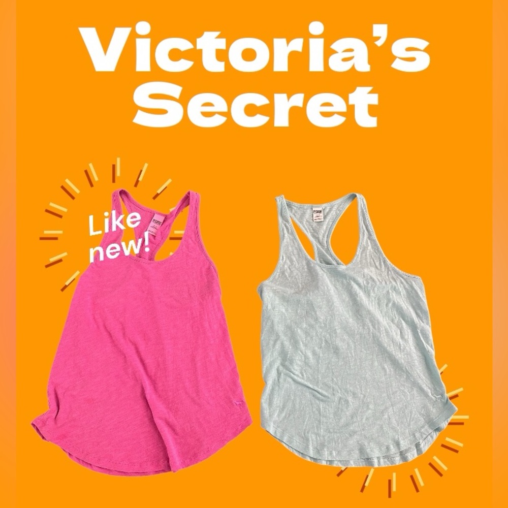 Victoria's Secret Vibrant Pink and light blue Tank Tops